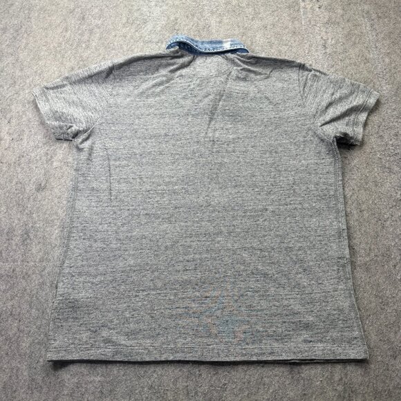 Diesel Polo Shirt Men XL Gray Blue Popover Short Sleeve - Picture 8 of 13